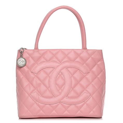 CHANEL Caviar Quilted Medallion Tote Light Pink 